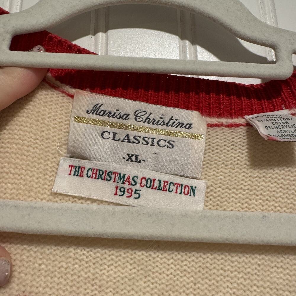 Vintage 90s Marisa Christina Christmas Scottie Dog Sweater Vest Size XL - Picture 5 of 7